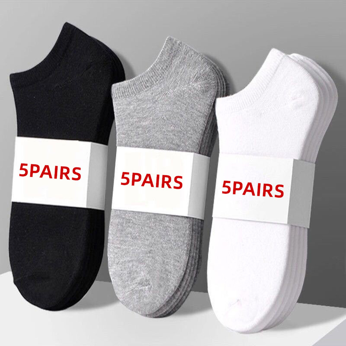 No Show Sock Women - 5 pares unissex casual cor lisa