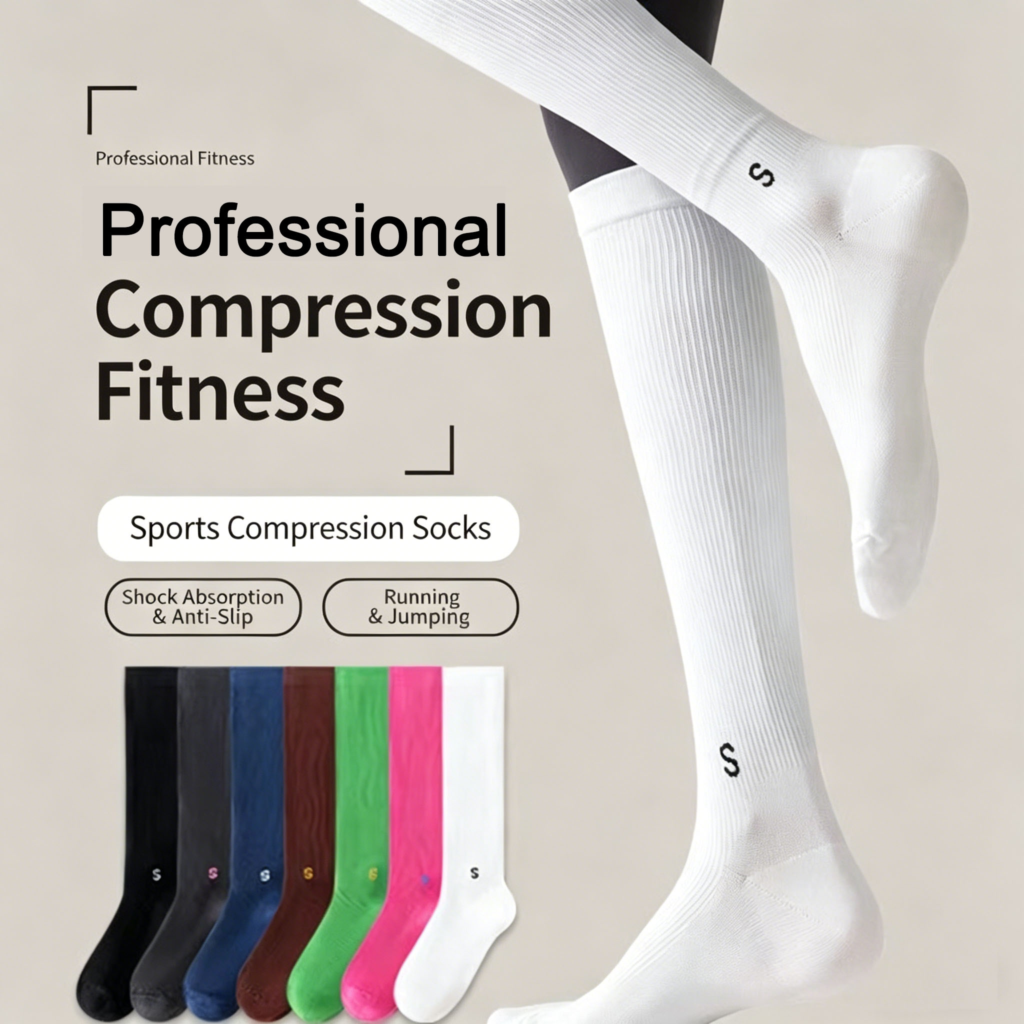 Compression Sleeve Calf - Meias de Compressão Profissionais para Mulheres,