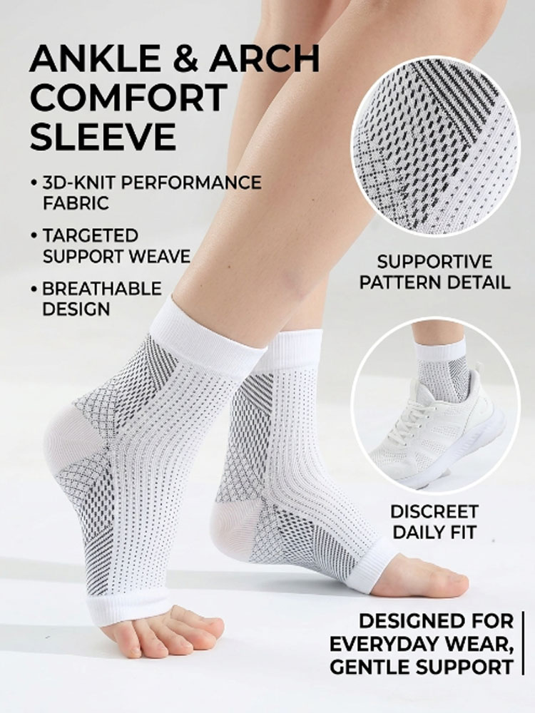Compression Sleeve Calf - Mangas de Compressão Esportivas Elásticas Brancas