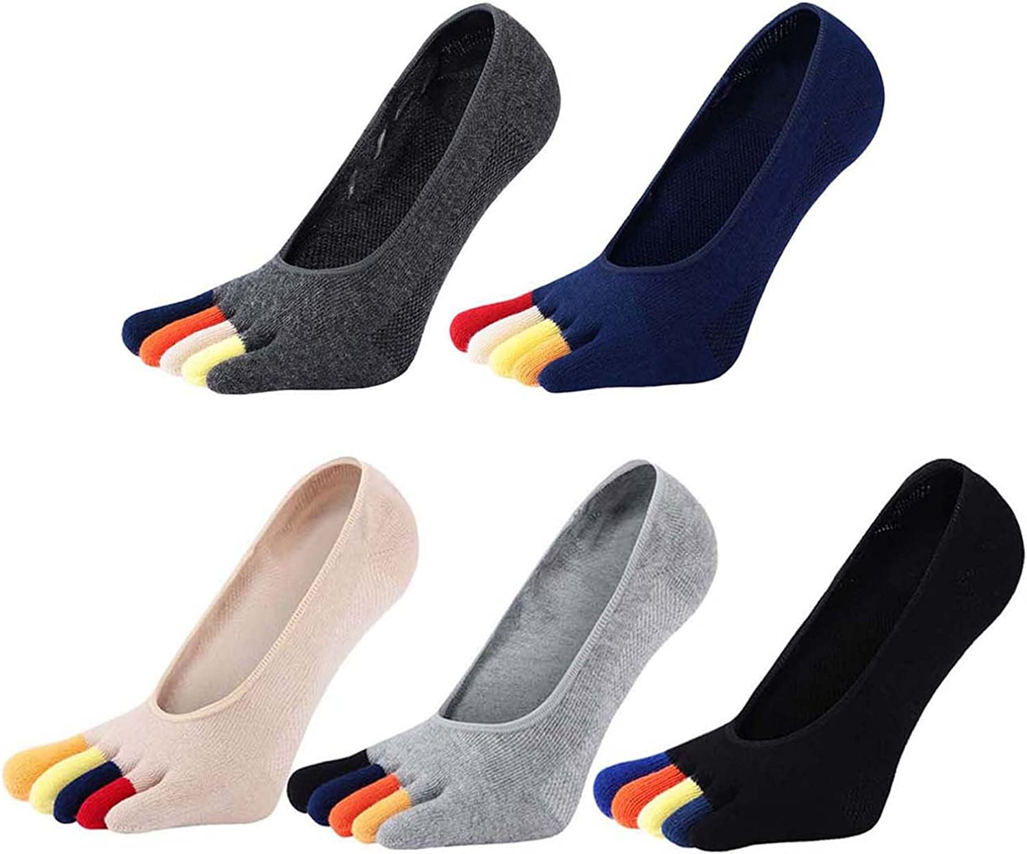 Invisibility Sock Loafer - 5 Pares de Meias Masculinas Invisíveis