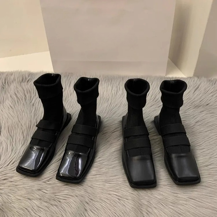 No Show Sock Women - Botas femininas de malha quadrada, mocassins