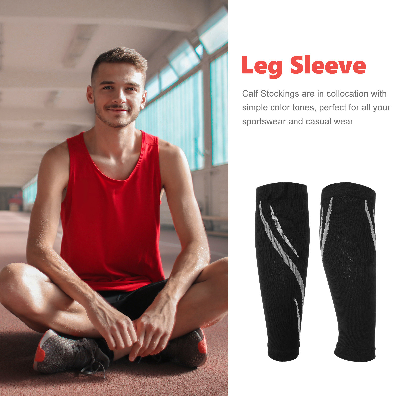 1 par de meias de compressão p - Compression Sleeve Calf avaliação e preço