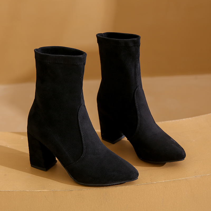 Botins elegantes de salto gros - No Show Sock Women avaliação e preço